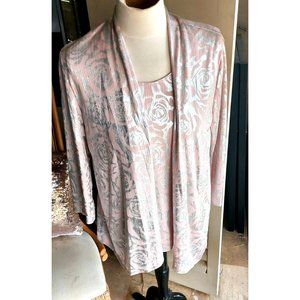 VTG Women's Duo Top size M Pink Silver Made in USA